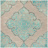 Safavieh Dip Dye Ddy510C Grey/Turquoise Rug.