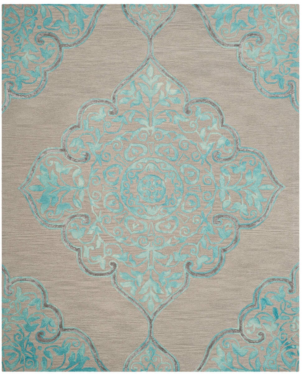 Safavieh Dip Dye Ddy510C Grey / Turquoise Area Rug