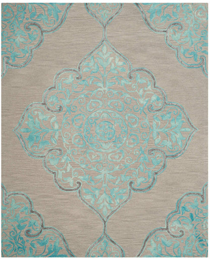 Safavieh Dip Dye Ddy510C Grey / Turquoise Area Rug