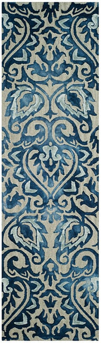 Safavieh Dip Dye Ddy511K Royal Blue / Beige Damask Area Rug