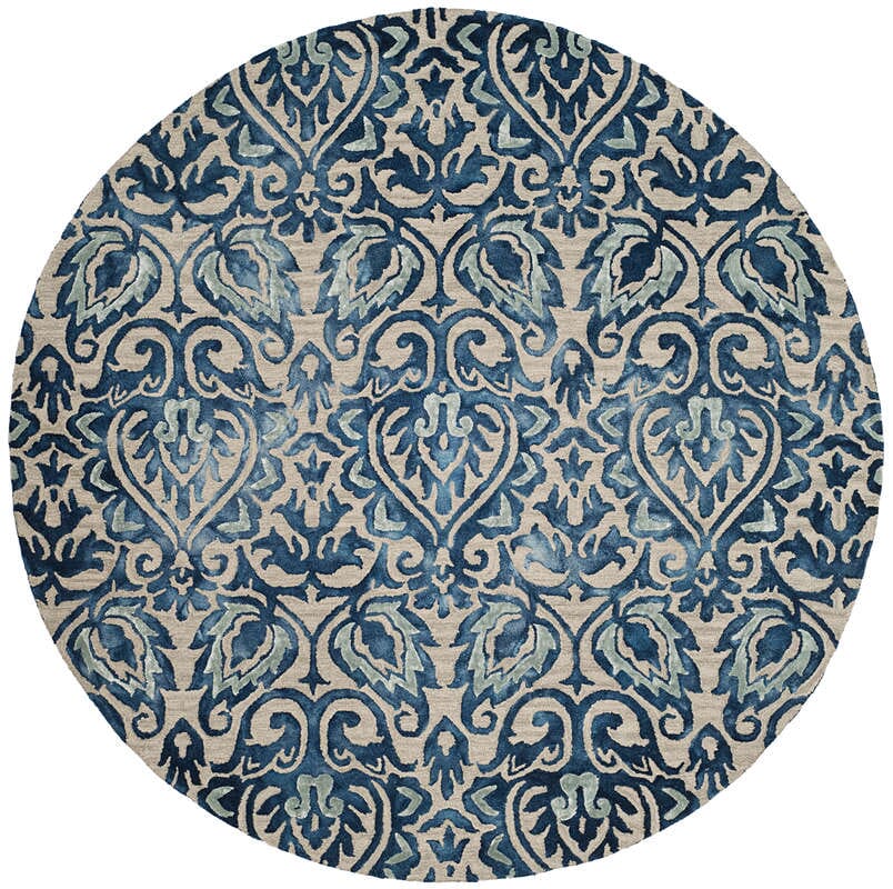 Safavieh Dip Dye Ddy511K Royal Blue / Beige Damask Area Rug