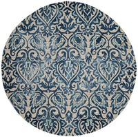 Safavieh Dip Dye Ddy511K Royal Blue / Beige Damask Area Rug