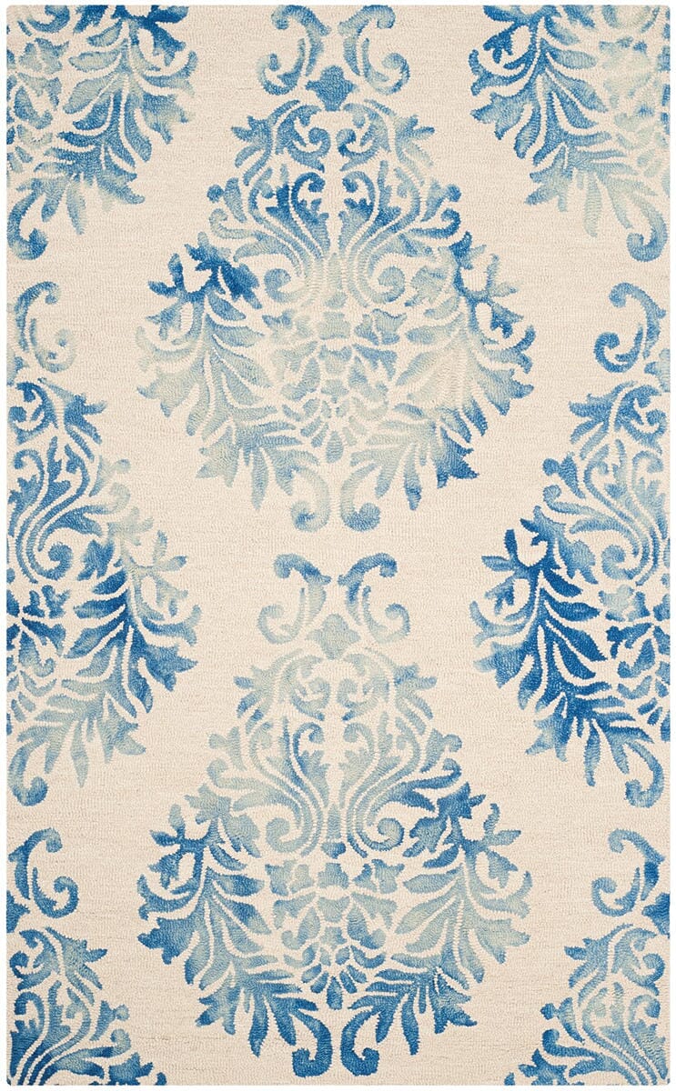 Safavieh Dip Dye Ddy516A Beige / Blue Damask Area Rug