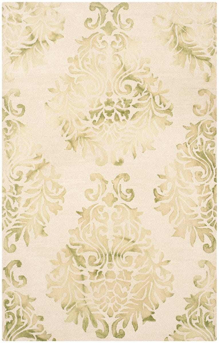 Safavieh Dip Dyed Ddy516B Beige / Green Damask Area Rug