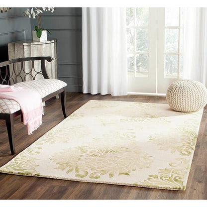 Safavieh Dip Dyed Ddy516B Beige / Green Damask Area Rug