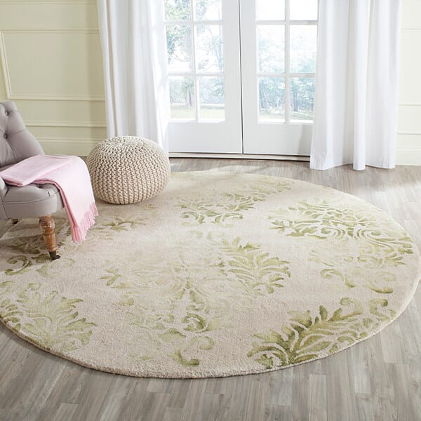 Safavieh Dip Dyed Ddy516B Beige / Green Damask Area Rug