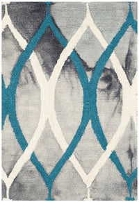 Safavieh Dip Dyed Ddy534J Grey / Ivory Blue Geometric Area Rug