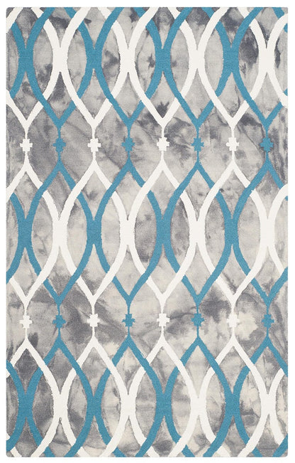 Safavieh Dip Dyed Ddy534J Grey / Ivory Blue Geometric Area Rug