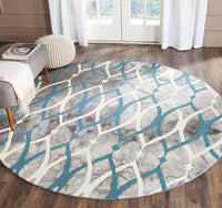 Safavieh Dip Dyed Ddy534J Grey / Ivory Blue Geometric Area Rug