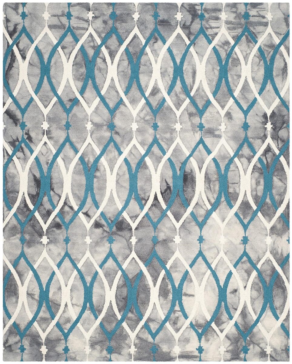 Safavieh Dip Dyed Ddy534J Grey / Ivory Blue Geometric Area Rug