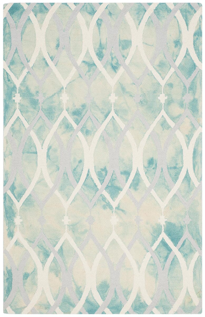 Safavieh Dip Dyed Ddy534Q Green / Ivory Grey Geometric Area Rug