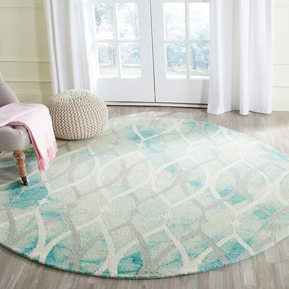 Safavieh Dip Dyed Ddy534Q Green / Ivory Grey Geometric Area Rug