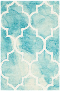 Safavieh Dip Dye Ddy535D Turquoise / Ivory Geometric Area Rug