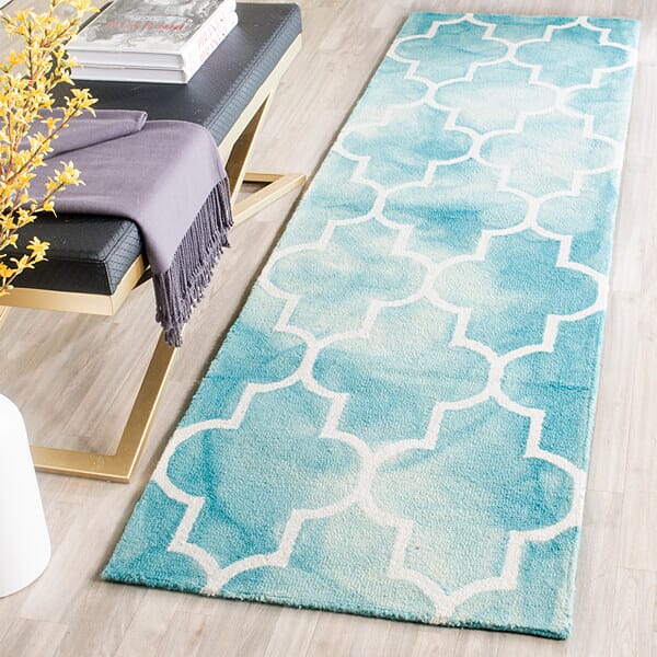 Safavieh Dip Dye Ddy535D Turquoise / Ivory Geometric Area Rug