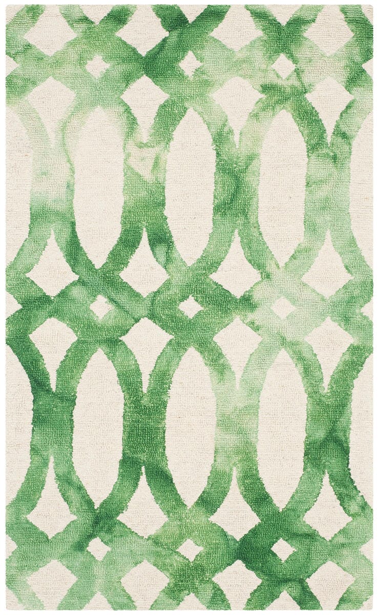 Safavieh Dip Dyed Ddy675B Ivory / Green Geometric Area Rug