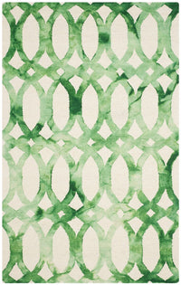 Safavieh Dip Dyed Ddy675B Ivory / Green Geometric Area Rug