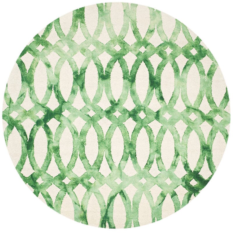 Safavieh Dip Dyed Ddy675B Ivory / Green Geometric Area Rug