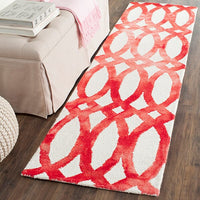 Safavieh Dip Dyed Ddy675C Ivory / Red Geometric Area Rug