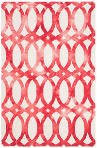 Safavieh Dip Dyed Ddy675C Ivory / Red Geometric Area Rug