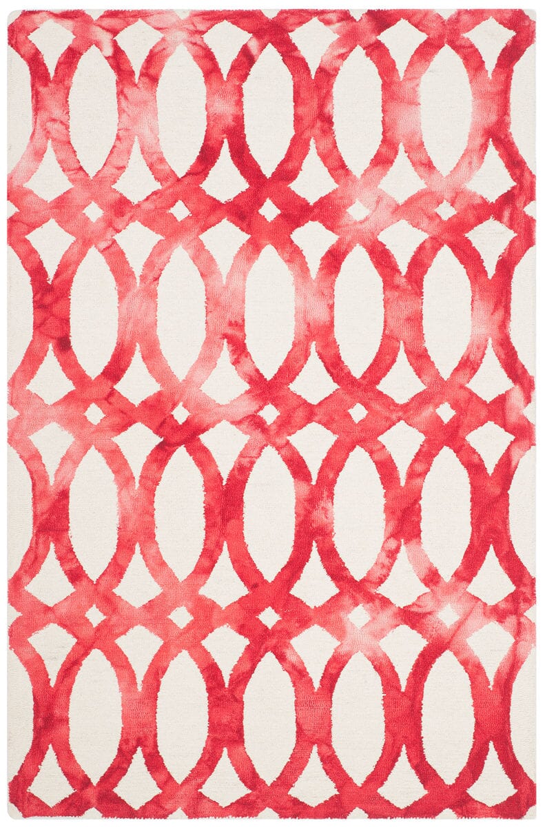 Safavieh Dip Dyed Ddy675C Ivory / Red Geometric Area Rug