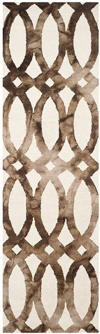 Safavieh Dip Dyed Ddy675E Ivory / Chocolate Geometric Area Rug