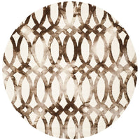 Safavieh Dip Dyed Ddy675E Ivory / Chocolate Geometric Area Rug