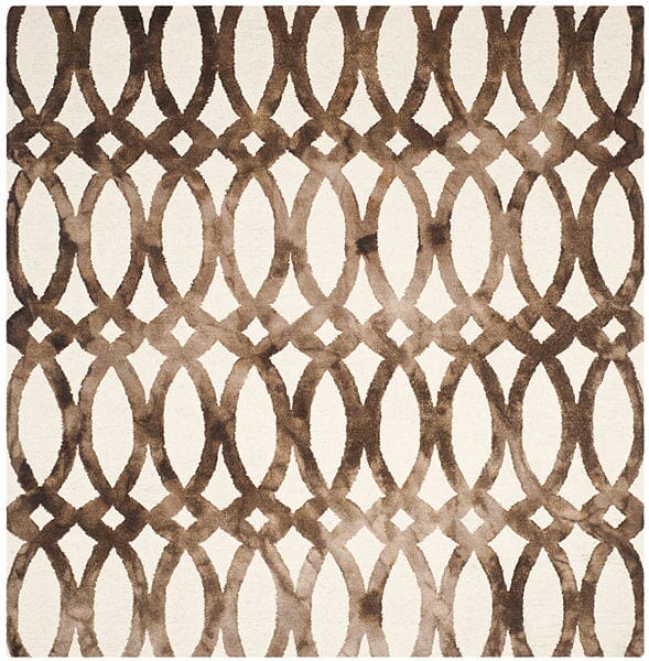 Safavieh Dip Dyed Ddy675E Ivory / Chocolate Geometric Area Rug