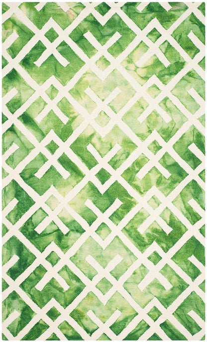 Safavieh Dip Dyed Ddy677Q Green / Ivory Geometric Area Rug