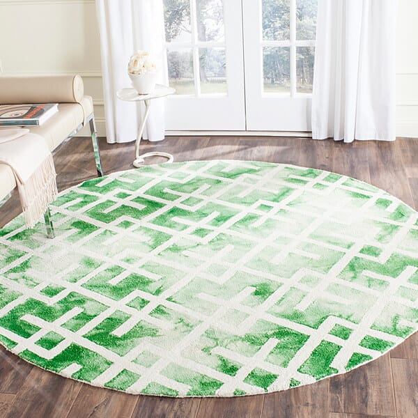 Safavieh Dip Dyed Ddy677Q Green / Ivory Geometric Area Rug