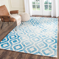 Safavieh Dip Dyed Ddy679A Ivory / Blue Geometric Area Rug