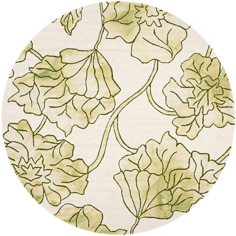 Safavieh Dip Dye Ddy683B Ivory / Light Green Floral / Country Area Rug