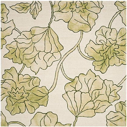 Safavieh Dip Dye Ddy683B Ivory / Light Green Floral / Country Area Rug