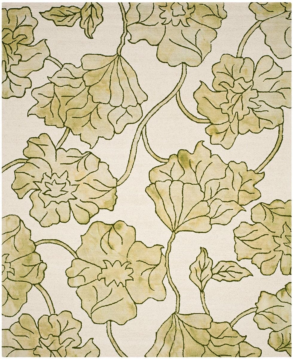 Safavieh Dip Dye Ddy683B Ivory / Light Green Floral / Country Area Rug