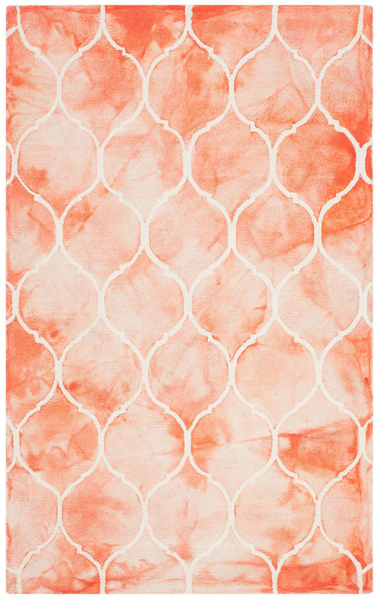 Safavieh Dip Dyed Ddy685K Orange / Ivory Geometric Area Rug