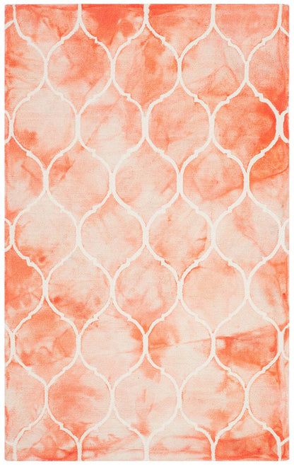 Safavieh Dip Dyed Ddy685K Orange / Ivory Geometric Area Rug