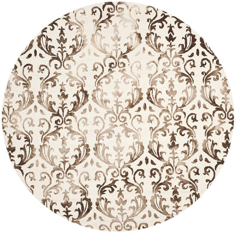 Safavieh Dip Dye Ddy689B Ivory / Chocolate Damask Area Rug