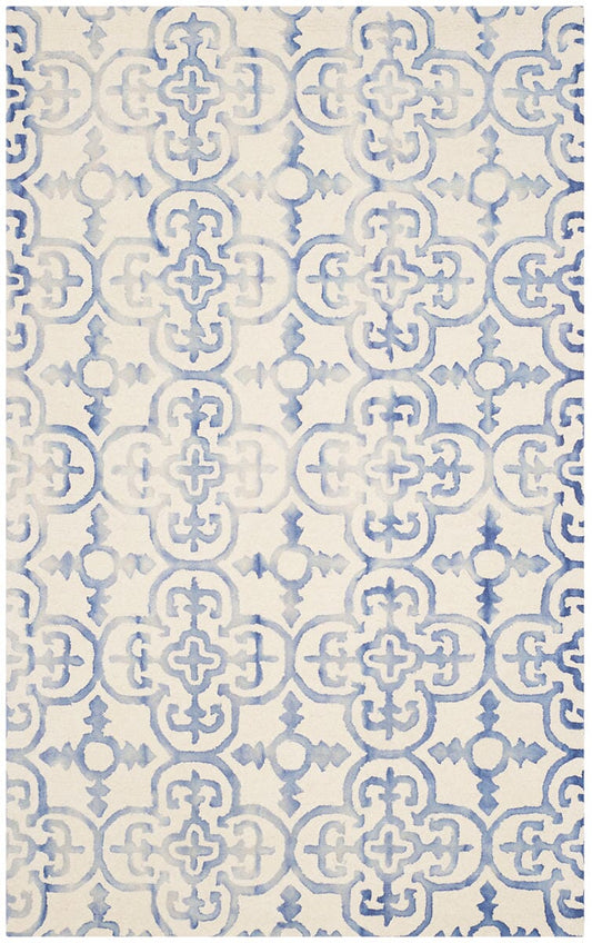 Safavieh Dip Dye Ddy711A Ivory / Blue Damask Area Rug