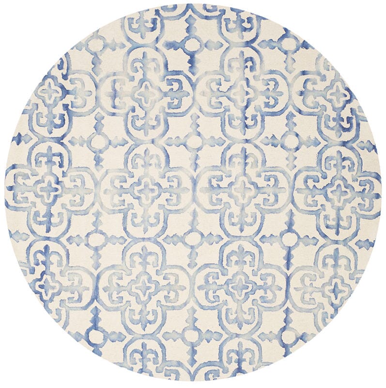 Safavieh Dip Dye Ddy711A Ivory / Blue Damask Area Rug