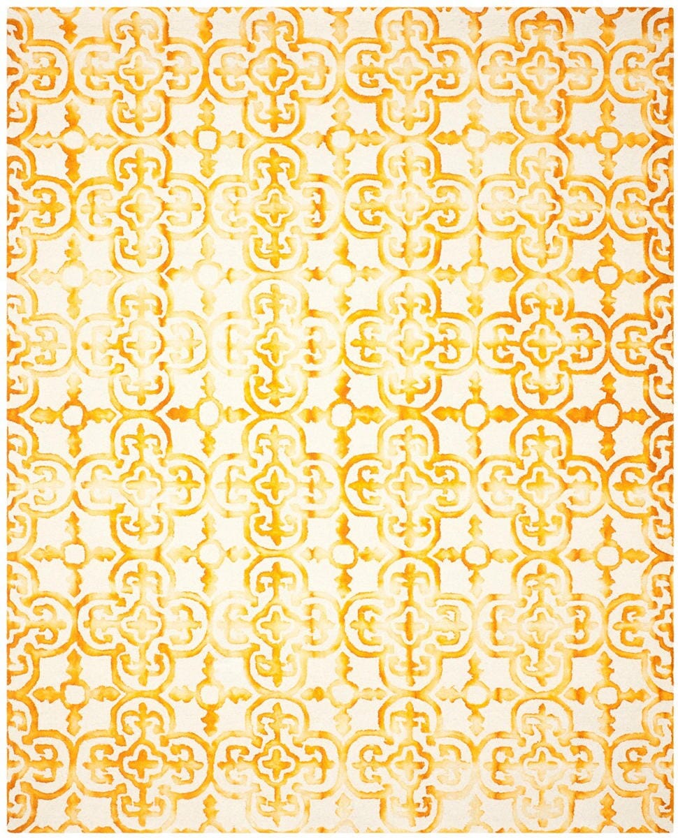 Safavieh Dip Dye Ddy711C Ivory / Gold Damask Area Rug