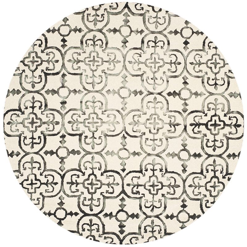 Safavieh Dip Dyed Ddy711D Ivory / Charcoal Damask Area Rug