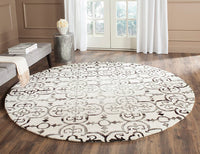 Safavieh Dip Dyed Ddy711D Ivory / Charcoal Damask Area Rug