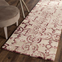 Safavieh Dip Dyed Ddy711G Beige / Maroon Damask Area Rug