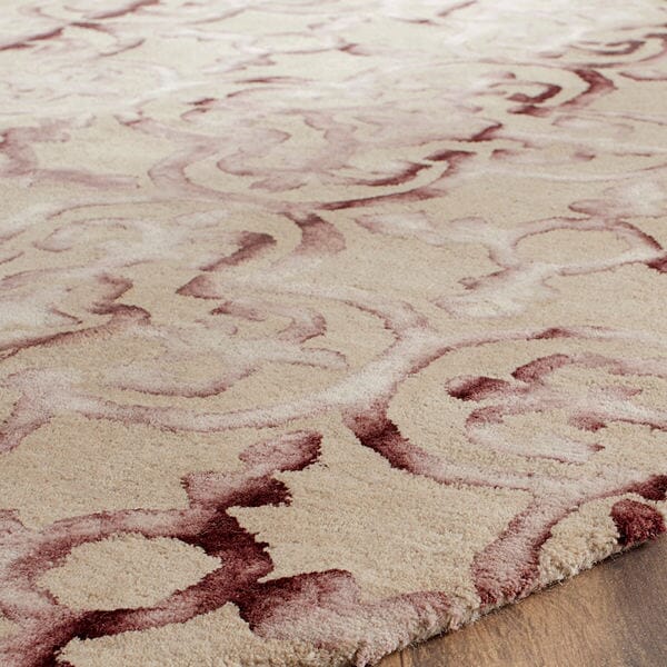 Safavieh Dip Dyed Ddy711G Beige / Maroon Damask Area Rug