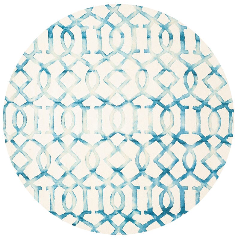 Safavieh Dip Dye Ddy712H Ivory / Turquoise Geometric Area Rug