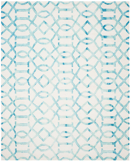 Safavieh Dip Dye Ddy712H Ivory / Turquoise Geometric Area Rug