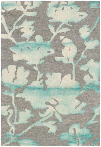 Safavieh Dip Dyed Ddy716L Grey / Turquoise Floral / Country Area Rug