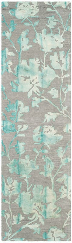 Safavieh Dip Dyed Ddy716L Grey / Turquoise Floral / Country Area Rug