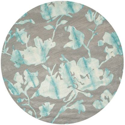 Safavieh Dip Dyed Ddy716L Grey / Turquoise Floral / Country Area Rug