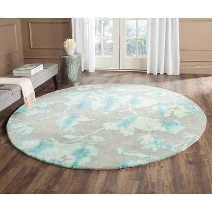 Safavieh Dip Dyed Ddy716L Grey / Turquoise Floral / Country Area Rug