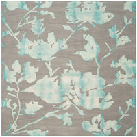 Safavieh Dip Dyed Ddy716L Grey / Turquoise Floral / Country Area Rug